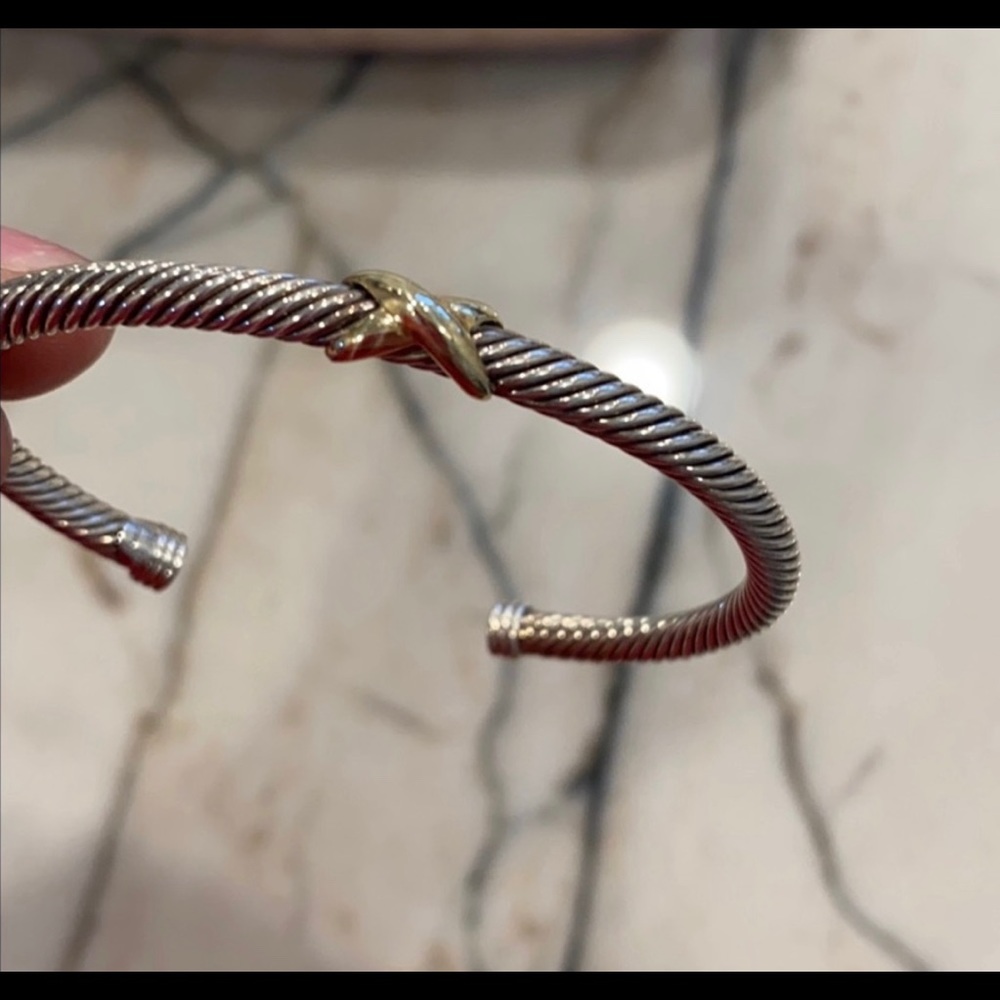 David Yurman X bracelet / Sterling Silver & 18 k